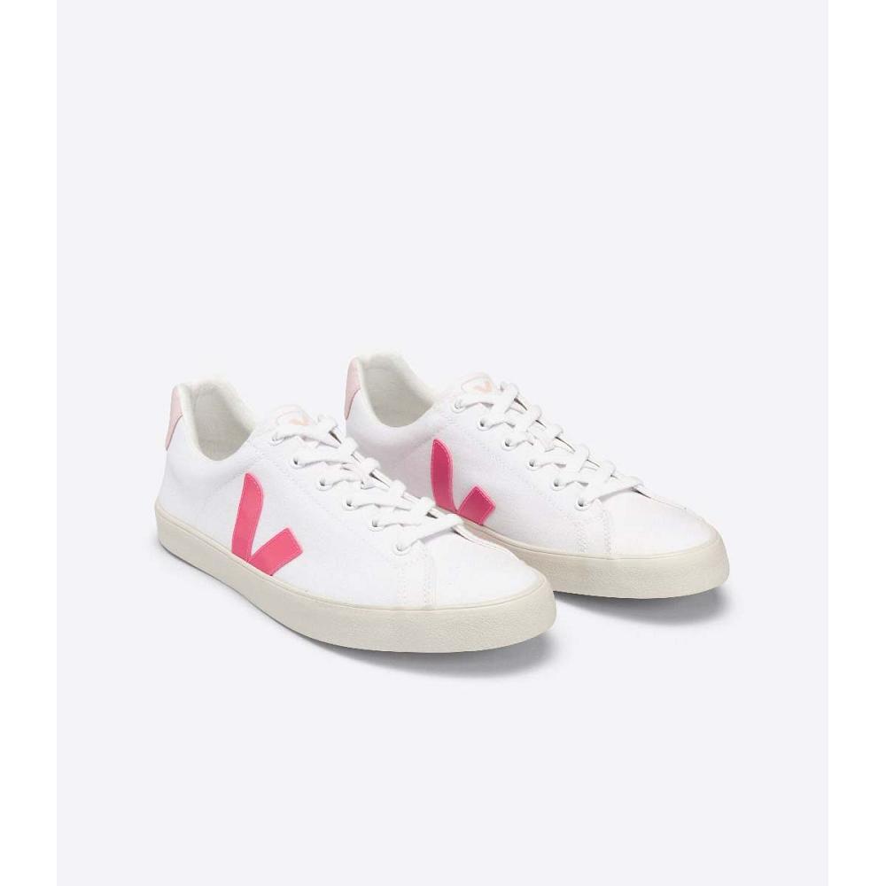 Αθλητικά Παπούτσια γυναικεια Veja ESPLAR SE CANVAS White/Pink | GR 608EBC